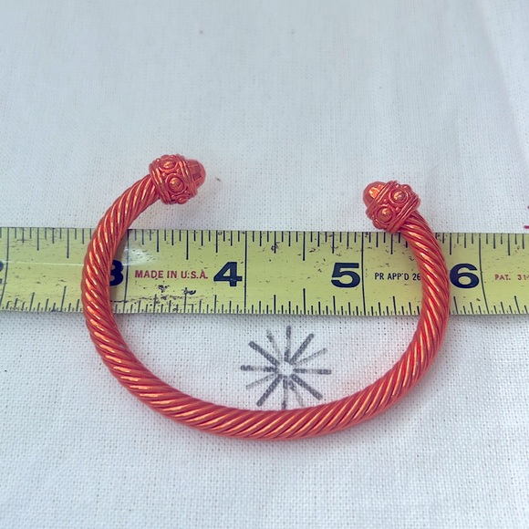 Orange 🍊 Twisted Cable Bangle Cuff Bracelet Fancy - Picture 5 of 7